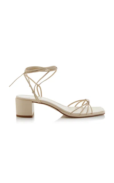 Aeyde Serafina Lace-up Leather Sandals In White