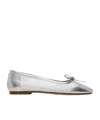 Aeyde Metallic Leather Ballerina Shoes In White