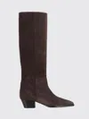 Aeyde Knee-high Suede Block Heel Boots In Brown