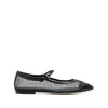 Aeyde Uma Mesh Leather Mary Jane Flats In Black