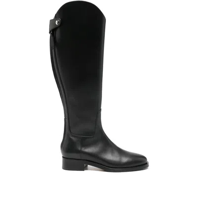 Aeyde Zip-detailng Leather Boots In Black