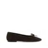 Aeyde Bow Suede Ballet Flats In Brown