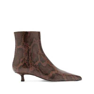 Aeyde Sofie Snake Print Calf Leather Moka In Animal Print