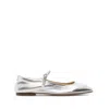 Aeyde Aline Babies Metallic Ballerina Shoes In Silver