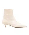 Aeyde Side-zip Leather Ankle Boots In White