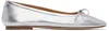 Aeyde Metallic Leather Ballerina Shoes In Silver