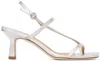 Aeyde Silver Laminated Nappa Sandal In Laminated Silver