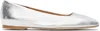 Aeyde Satin Leather Ballet Flats In Silver