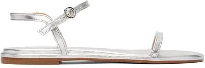 Aeyde Silver Nettie Leather Sandals