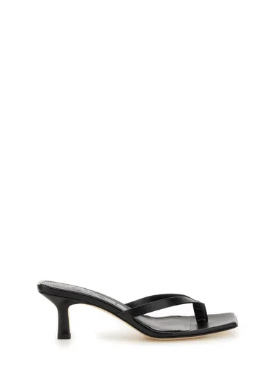 Aeyde Sleek Sandal With 5.5 Cm Heel In Black