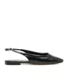 Aeyde Square-toe Leather Ballerina Shoes In Black