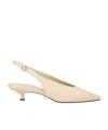 Aeyde Slingback Pointed Toe Kitten Pumps In Neutral