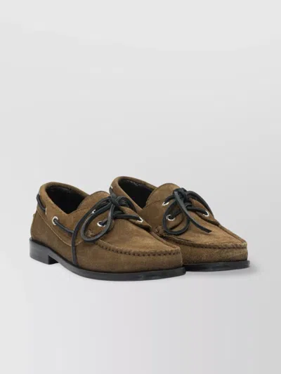 Aeyde Slip-ons With Suede Finish And Lace Detail