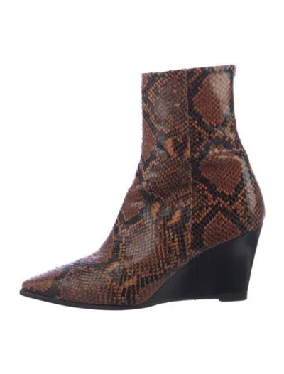 Pre-owned Aeyde Snakeskin Animal Print Boots In Multicolor