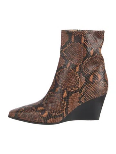 Pre-owned Aeyde Snakeskin Animal Print Boots In Neutrals