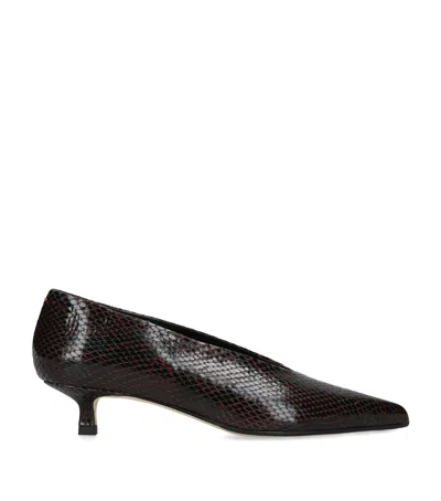 Aeyde Snakeskin-effect Leather Clara Pumps 35 In Burgundy