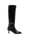Aeyde Bita 55 Snake-effect Leather Knee-boots In Black