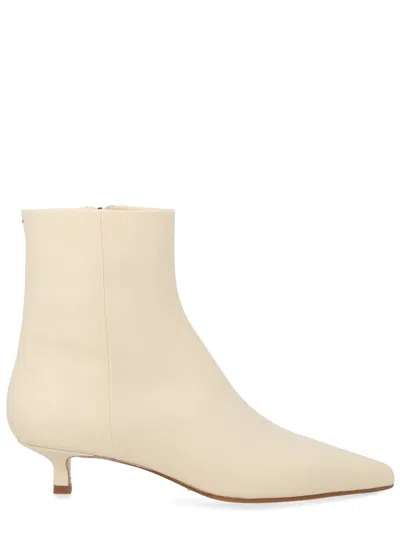 Aeyde Sofie Leather Ankle Boots In Beige