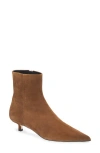 Aeyde Sofie Pointed Toe Kitten Heel Bootie In Brown