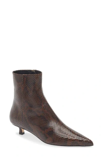 Aeyde Sofie Pointed Toe Kitten Heel Bootie In Brown