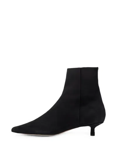 Aeyde Sofie Pointed-toe Suede Ankle Boots In Black
