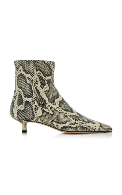 AEYDE SOFIE SNAKE-EFFECT LEATHER ANKLE BOOTS