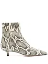 Aeyde Sofie Snake Print Calf Leather Creamy Shoes In Multi
