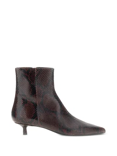 Aeyde Sofie 35 Snake-effect Leather Ankle Boots In Multi