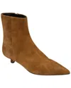 Aeyde Suede Kitten Heel Pointed Toe Boots In Brown
