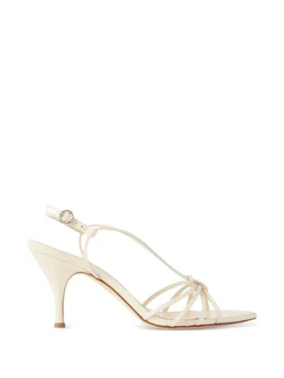 Aeyde Solange Patent-leather Slingback Sandals In Neutral