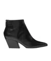 Aeyde Solid Color Leather Ankle Boots In Black