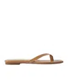 Aeyde Solid Color Leather Flip Flops In Brown