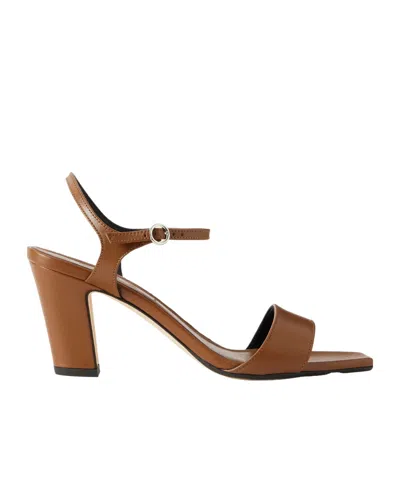 Aeyde Solid Color Leather Sandals In Black