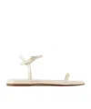 Aeyde Solid Color Leather Sandals In Neutral