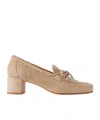 Aeyde Solid Color Suede Loafers In Neutral
