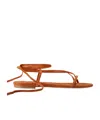 Aeyde Solid Color Suede Sandals In Brown