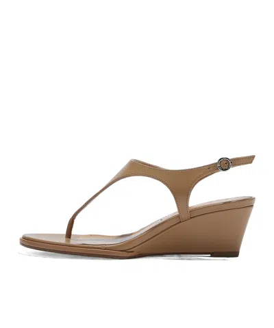 Aeyde Solid Color Wedge Heeled Sandals In Brown