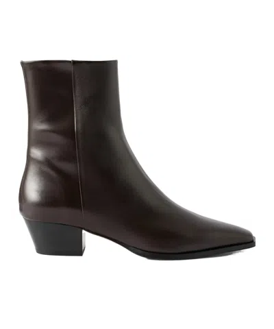 AEYDE SOLID LEATHER ANKLE BOOTS