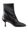 Aeyde Solid Leather Ankle Boots In Black