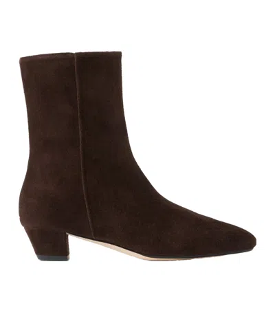 Aeyde Yasmin 35 Leather Ankle Boots In Brown