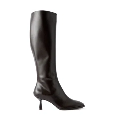 Aeyde Catherine 65 Leather Knee Boots In Brown