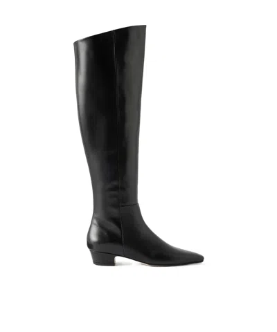 Aeyde Ilaria Leather Knee-boots In Black