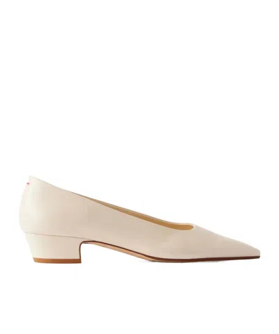 Aeyde Solid Leather Pumps In Neutral