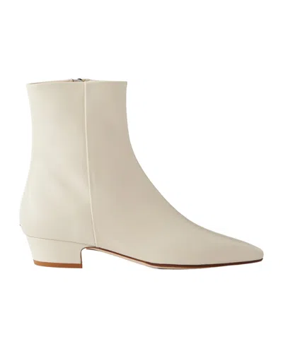 Aeyde Solid Suede Ankle Boots In Neutral