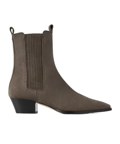 Aeyde Agata 40 Suede Ankle Boots In Brown
