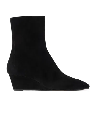 Aeyde Mia Cap 55 Suede Ankle Boots In Black