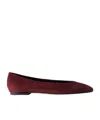 Aeyde Solid Suede Ballet Flats In Brown