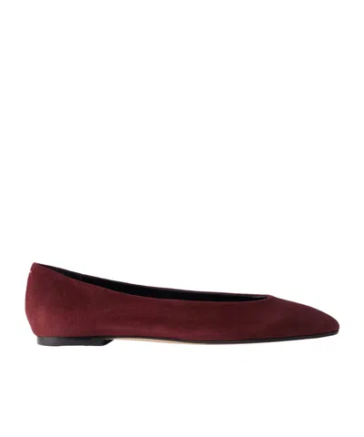 Aeyde Solid Suede Ballet Flats In Brown