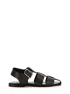 Aeyde Buckle Fastened Cut Out Sandals In Black