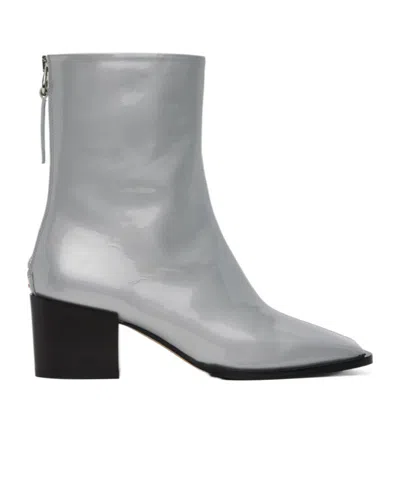 Aeyde Square Head And Ankle Boots In Gray
